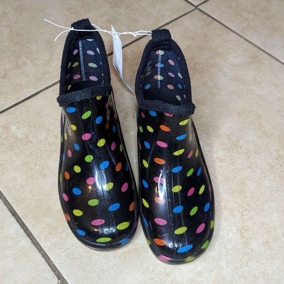 Capelli of New York Shoes - Capella New York Polka Dot Rain Boots Size 6 NWT